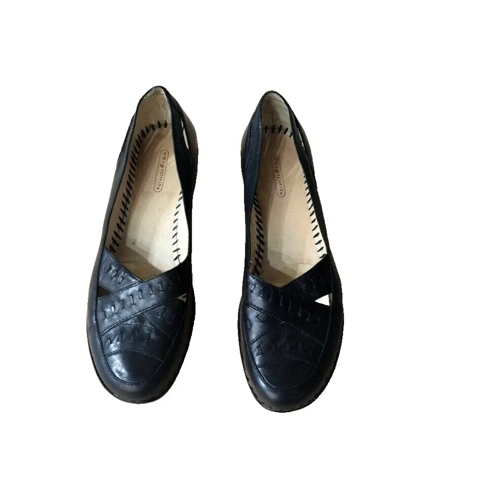 Women's EASY SPIRIT Black Slip-on Wedge Heel SHOES, Size 10N‎